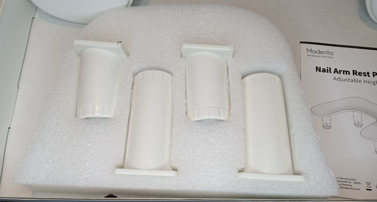 Manicure Nail Arm Rest for Hand Height Adjustable Arm Rest Pillow White