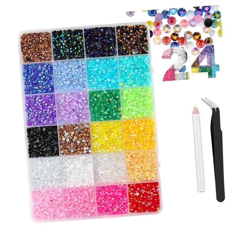 Resin AB Glittering Flat Back Rhinestones Bedazzling For Nail Art 3mm To 6mm