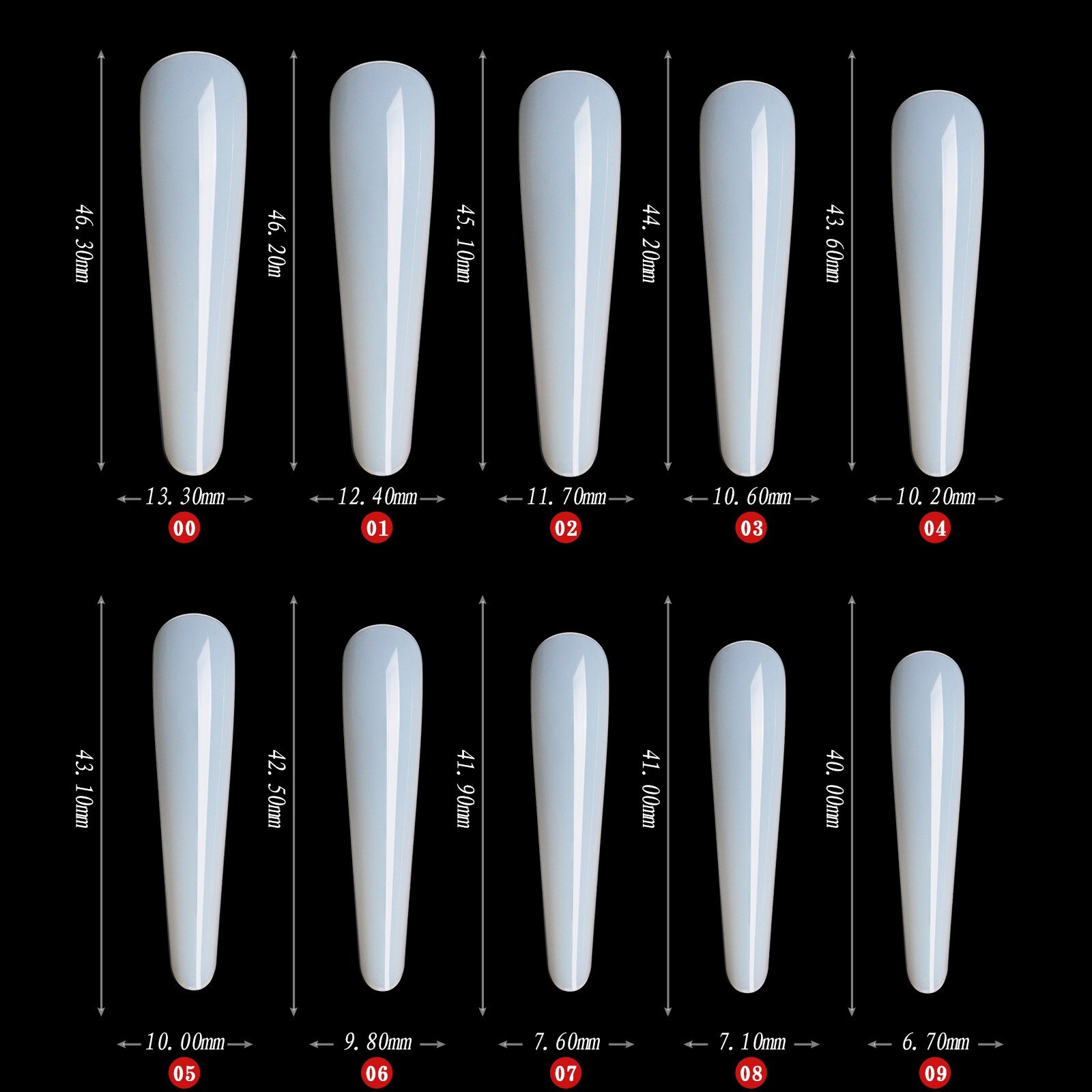 300 Pcs Stiletto Rhombus False Nail Tips XXXL Full Cover Artificial Nails DIY