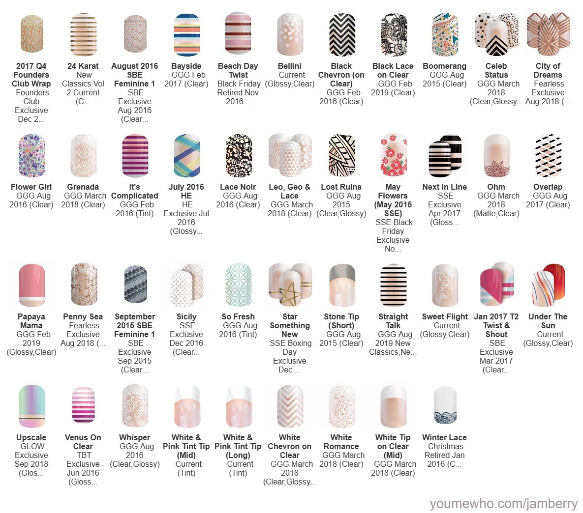 Jamberry Clear Background Nail Wrap Half Sheets ~ retired exclusives ~ free ship