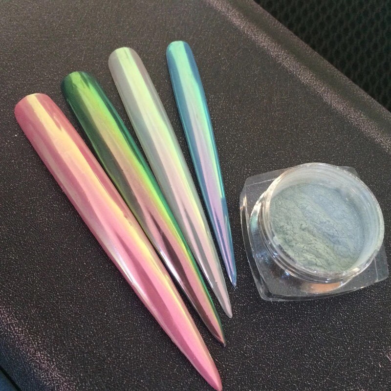 AURORA UNICORN CHROME POWDER Nail AB NEON MIRROR Effect RAINBOW Crystal (Opal 1)