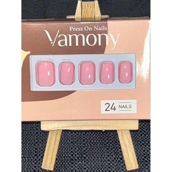 Soft Pink Press On Nails Short Square Natural Look Minimalist Nails Set