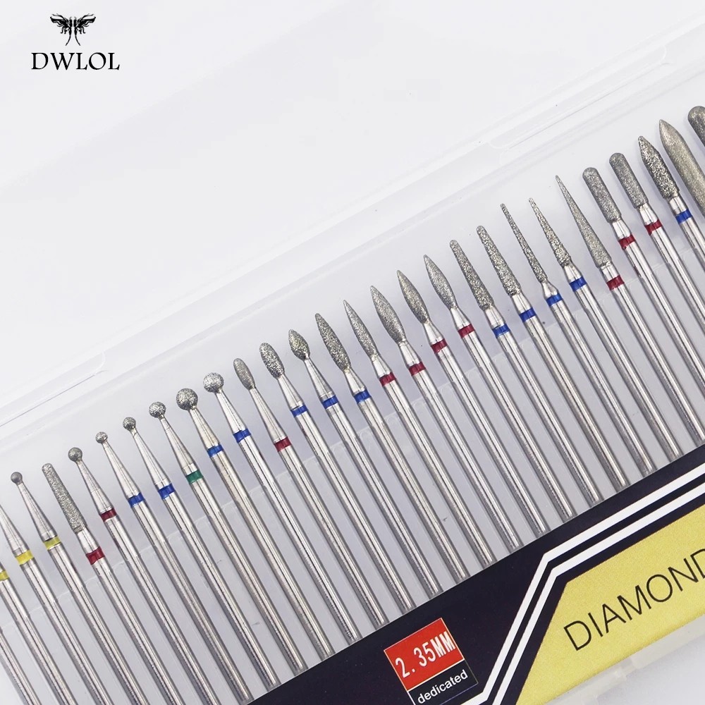 30Pcs/Set Diamond Grinding Head Nail Art Drill Polish Head Kit Nail Drill
