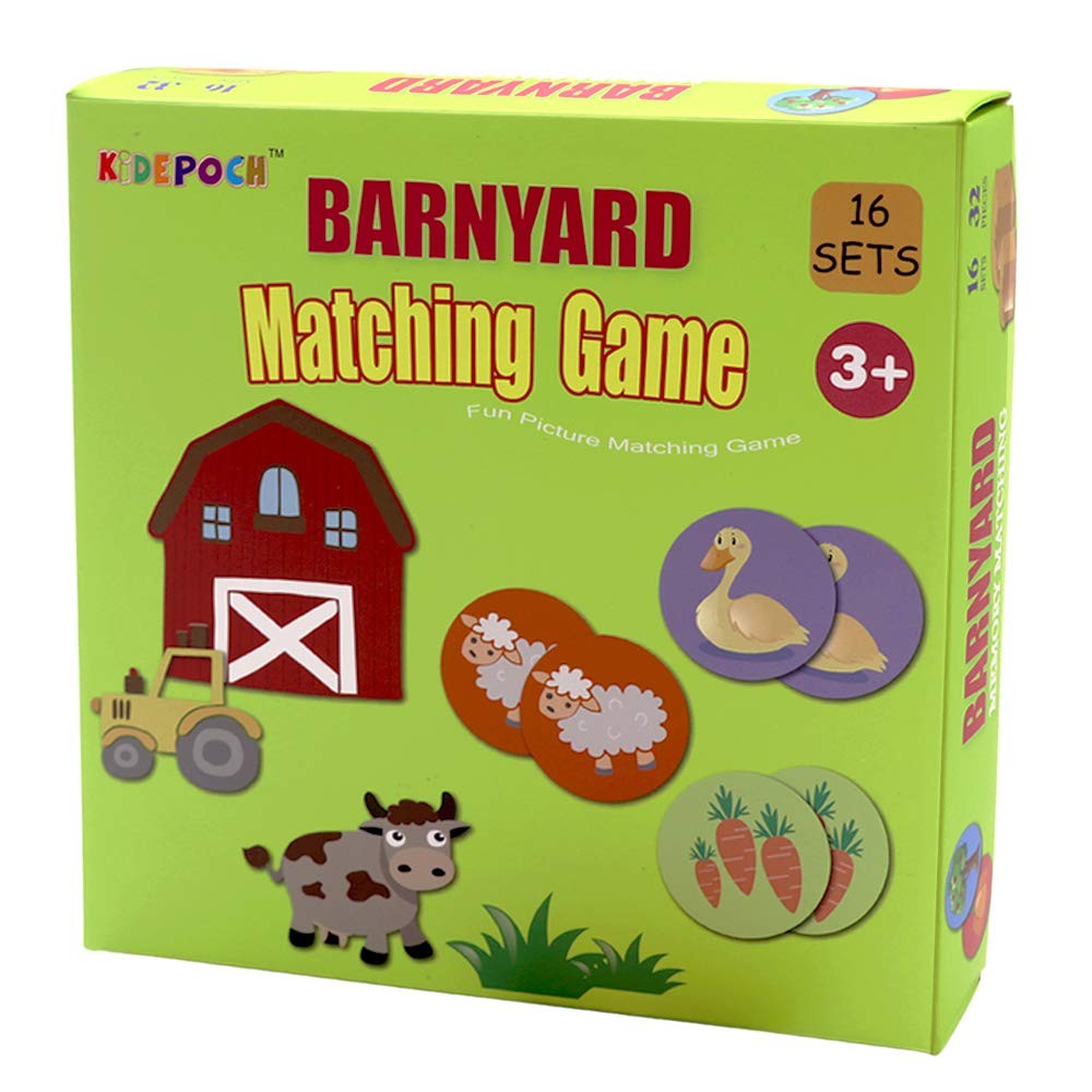 KiDEPOCH Memory Match Game – 16 Matching Pairs Preschool Small, Mix