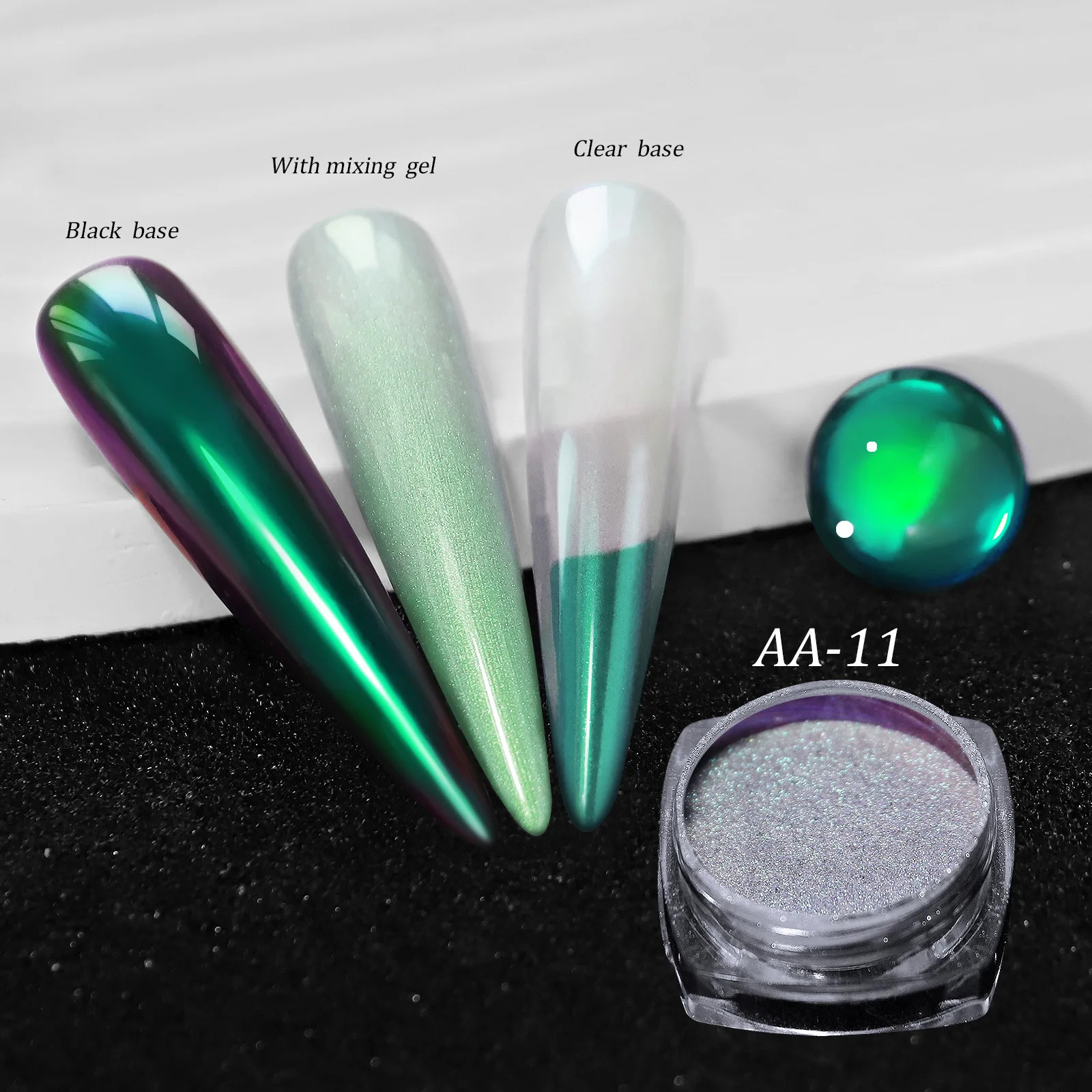 6 Colors Chrome Laser Nail Powder Holographic Mirror Glitter Pigment Silver/Gold