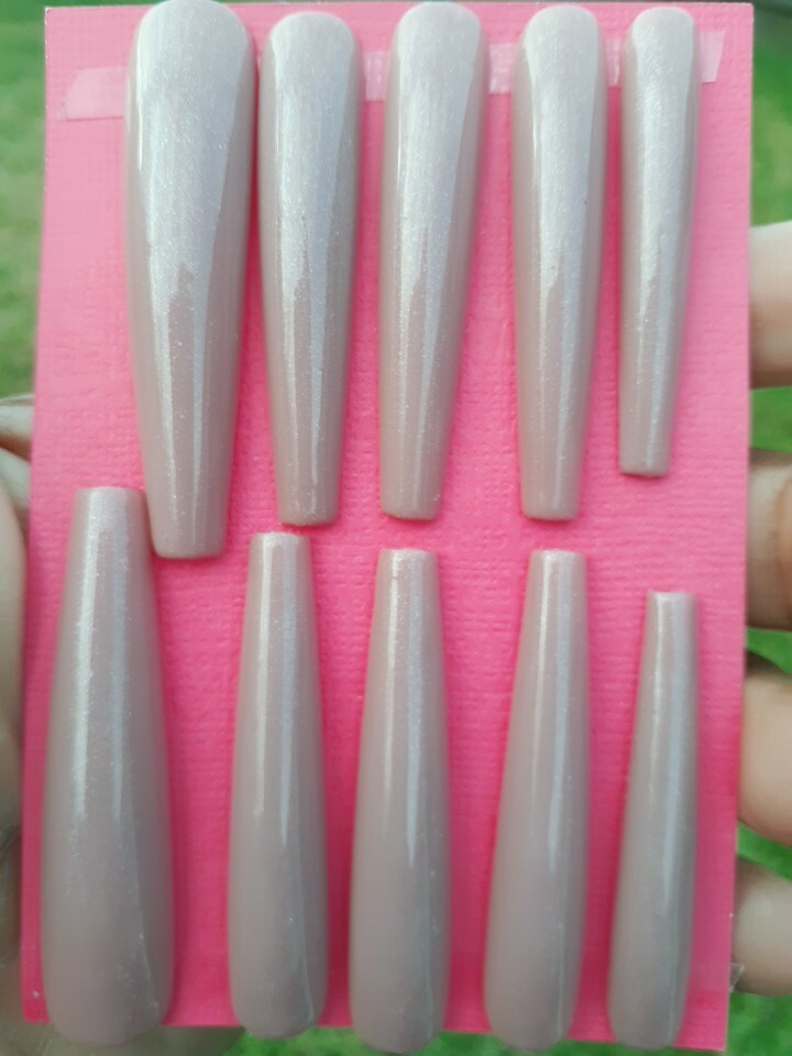 XXXL (3xl) Super Long Extendo Nude Brown Natural Nails-Clearance