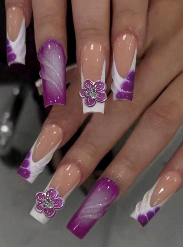 24pcs Acrylic Press On Nails Multiple Designs Fashion