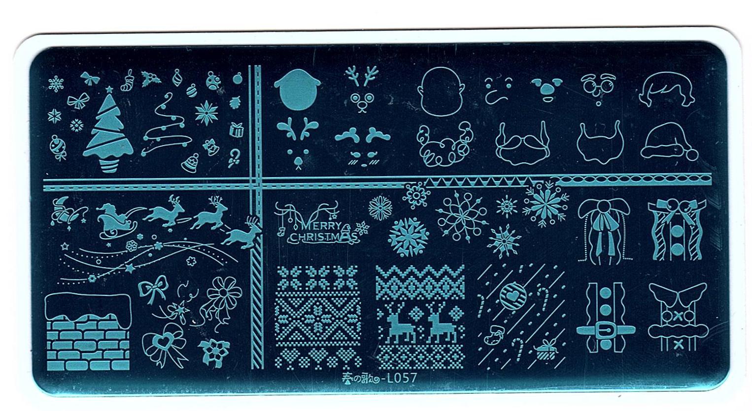 Christmas Deer Elk Santa Claus DIY Nail Art Stamping Image Plate Stencil L057