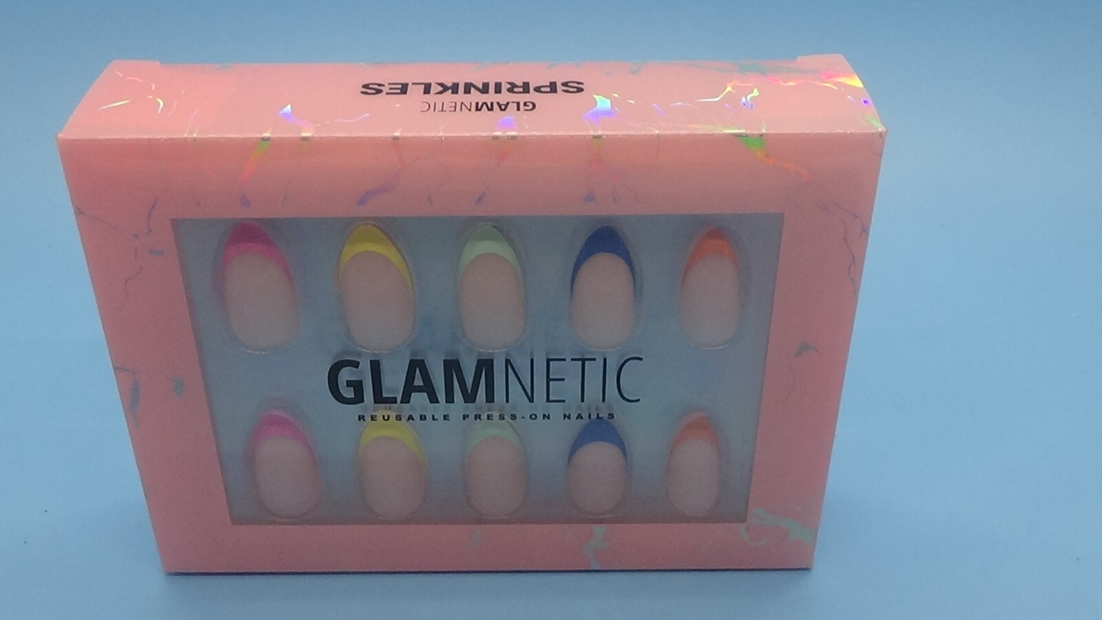 Glamnetic Press On Nails Sprinkles Reusable Semi-Transparent 24 Nail Kit w/ Glue