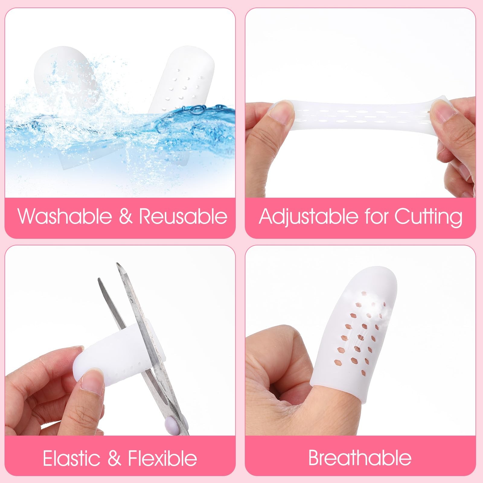 Wanmu 20 Pcs Gel Finger Cots with Air Holes, Nail Biting Prevention Finger Pr…