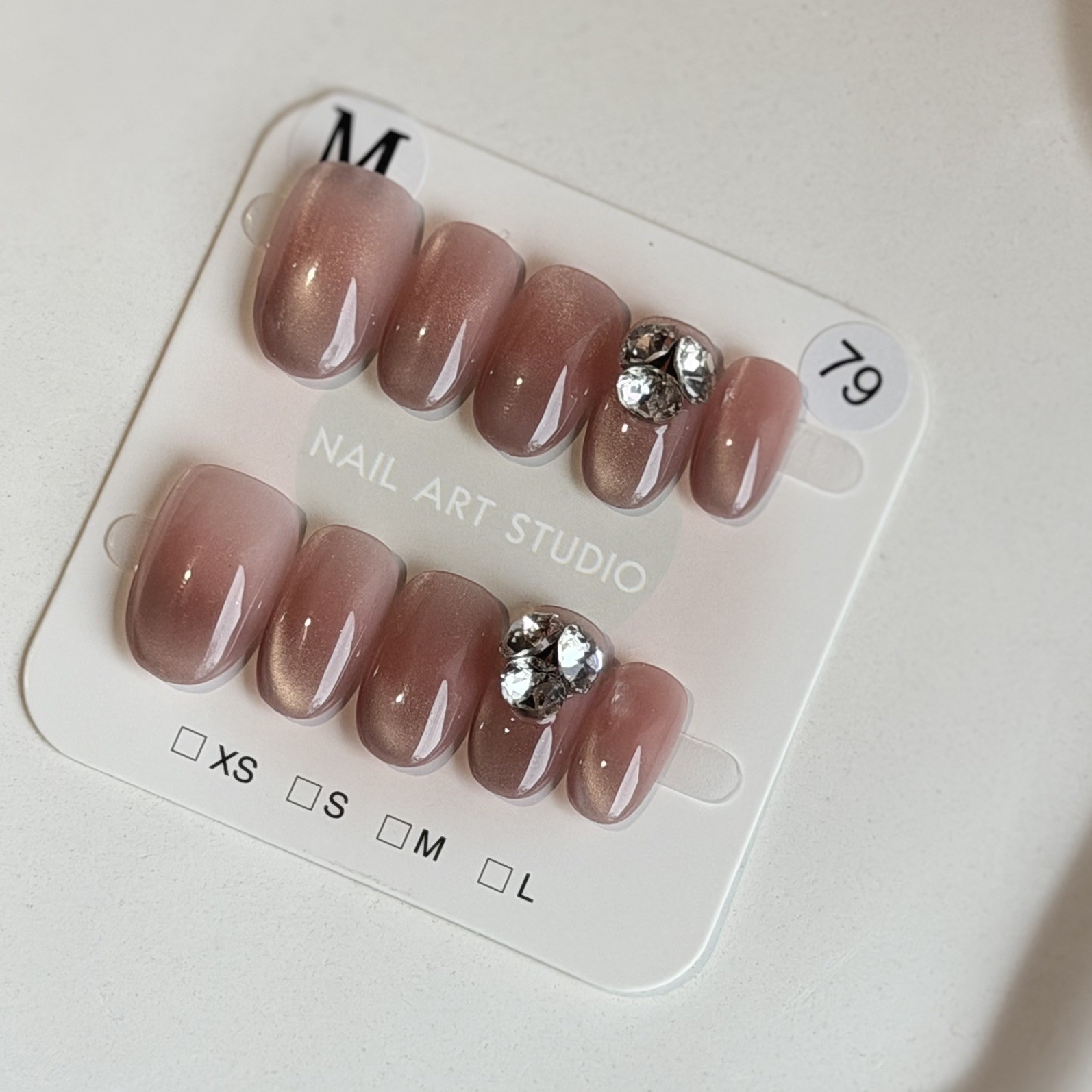 Unique Handmade Press-On Nails Size M | One of a Kind Set, Reusable 82