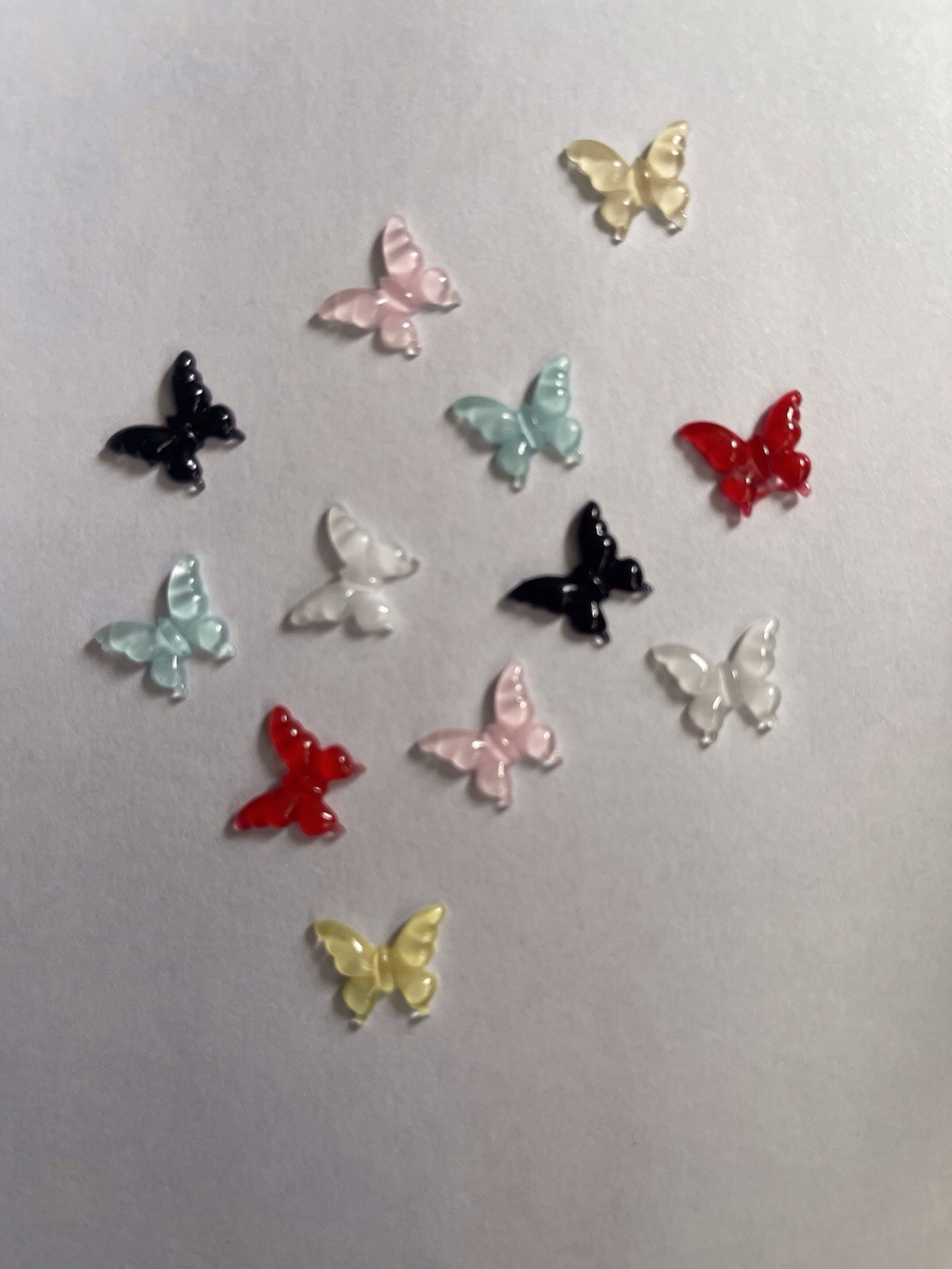 12 PCs Butterfly’s Colorful Kawaii Nail Charms