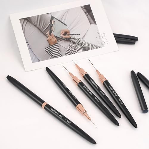 Metallic Nail Art Brushes, 5Pcs Liner Brush Set, UV Gel Polish Painting Art