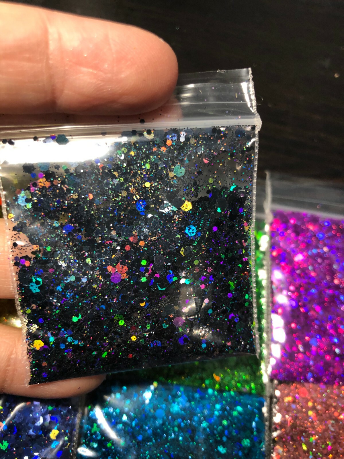 Holographic Glitter Hexagon Mix 0.4MM, 1MM, 2MM pink blue Nail Art US seller