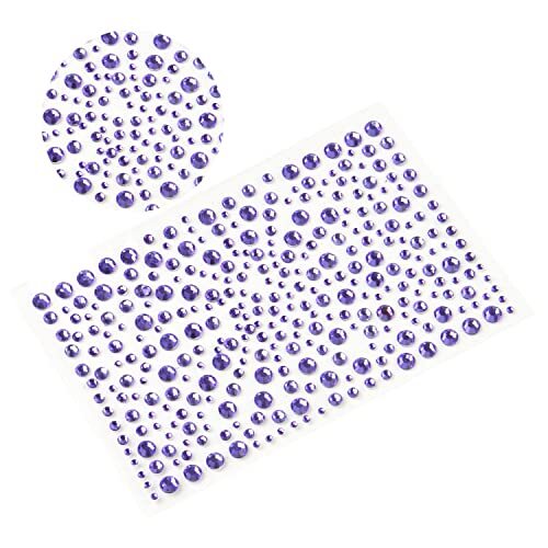 325pcs Purple Rhinestone Stickers,Self Adhesive Bling Gems Embellishment