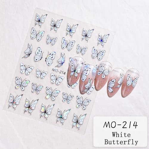 Butterfly Nail Art Stickers Decals 5D Engraved Butterflies Nail Self-Adhesive