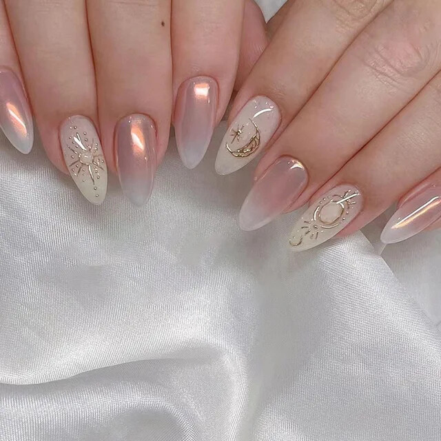24Pcs Press on Nail Tips Seamless Removable Fake Nails Full Cover Waterproof