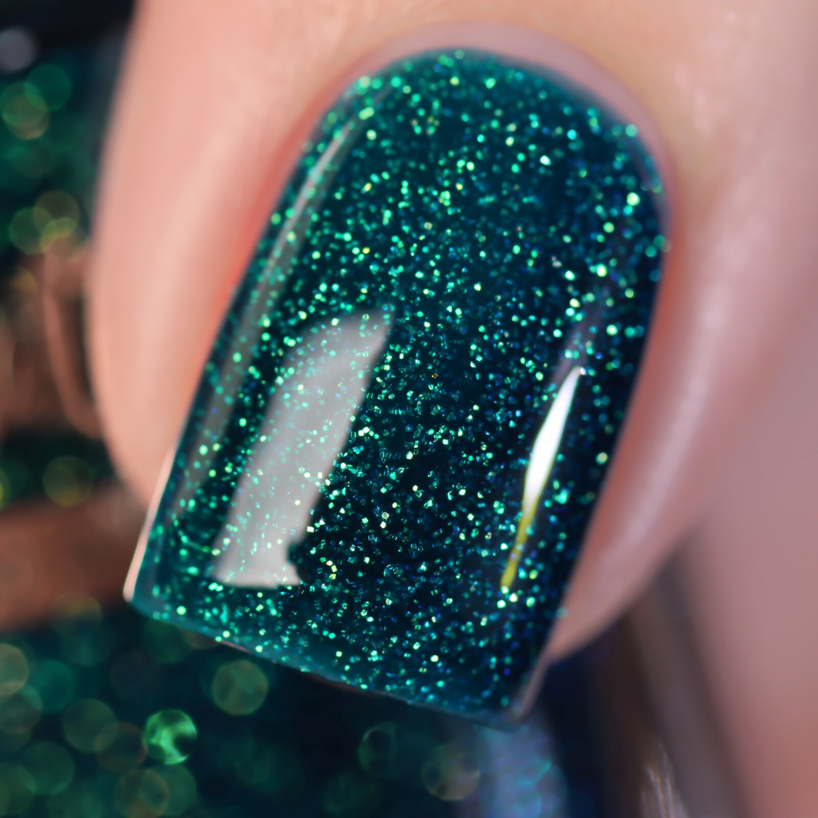 Teal Good Moment Regular Polish (Dark Teal with Glitter), Polish for Nail Art