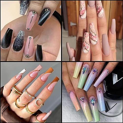 240 Pcs Square Nail Tips Extra Long No C Curve XXL Tapered Square Half natural