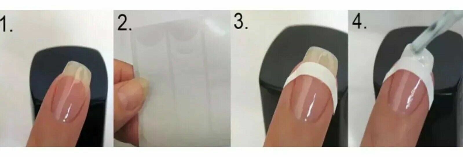 French Manicure Nail Tip Guides Stickers Stencils Tape Nail Art Oval Lines Tape