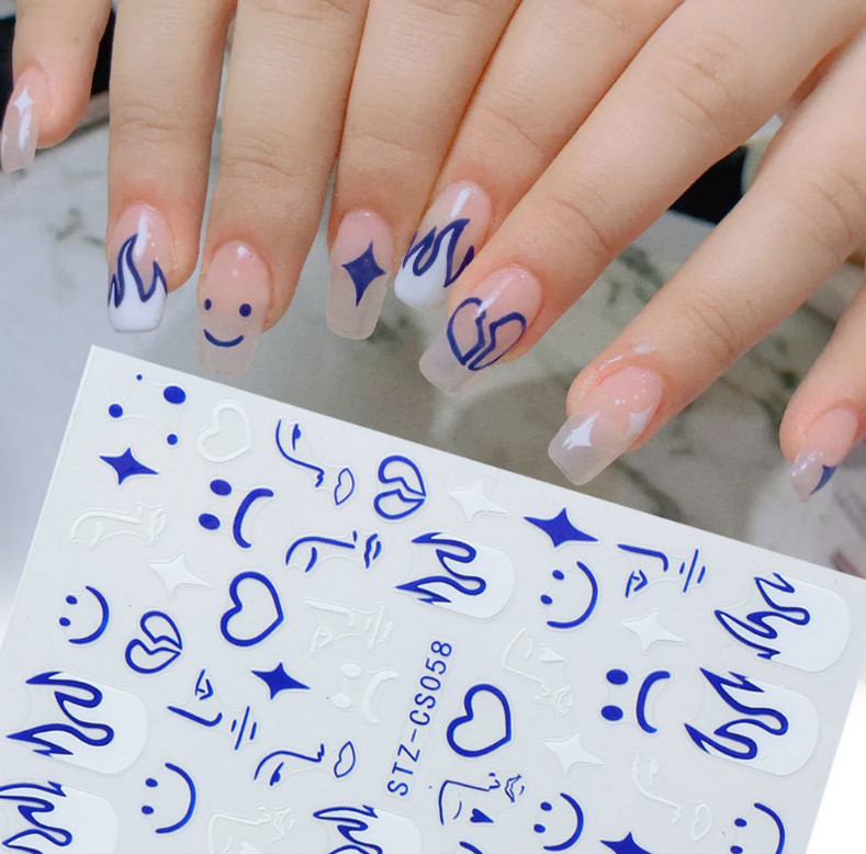 Nail Stickers Art Decal DIY Design Waterproof 3D Butterfly Heart Letters US NS7