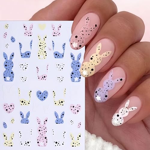 5D Nail Art Stickers 3D Self-Adhesive Easter Colorful Cute Embossed Easter