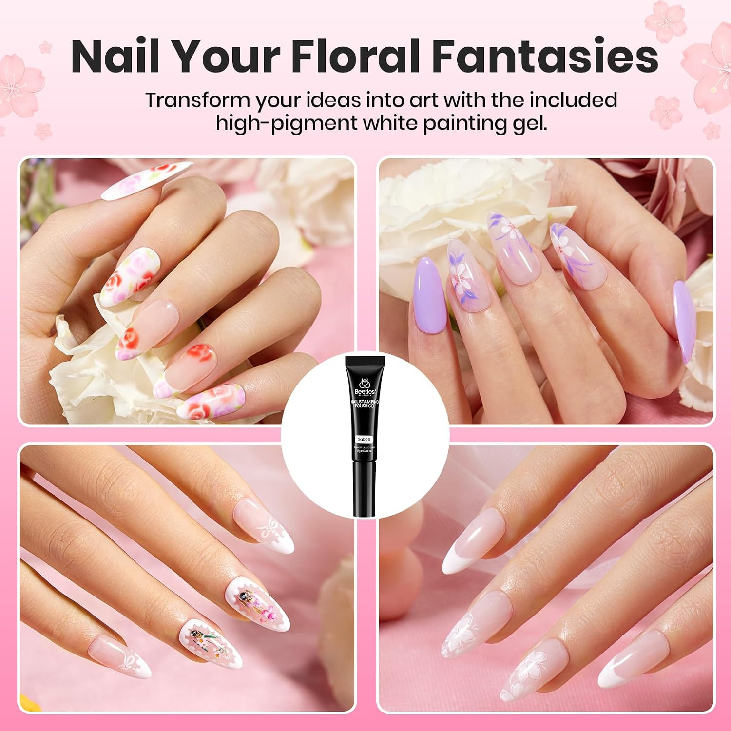 Nail Art Brushes Set for Gel Polish 3 Pcs Nail Art Design Pen and One White Pain