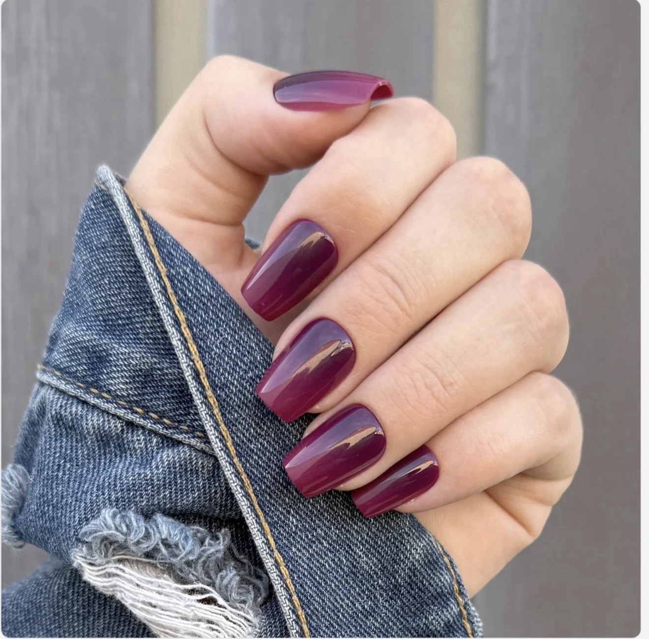Hello Love Press-On Nails Coffin Dark Purple Hazardous Waste Of A Trip -Set Of 2