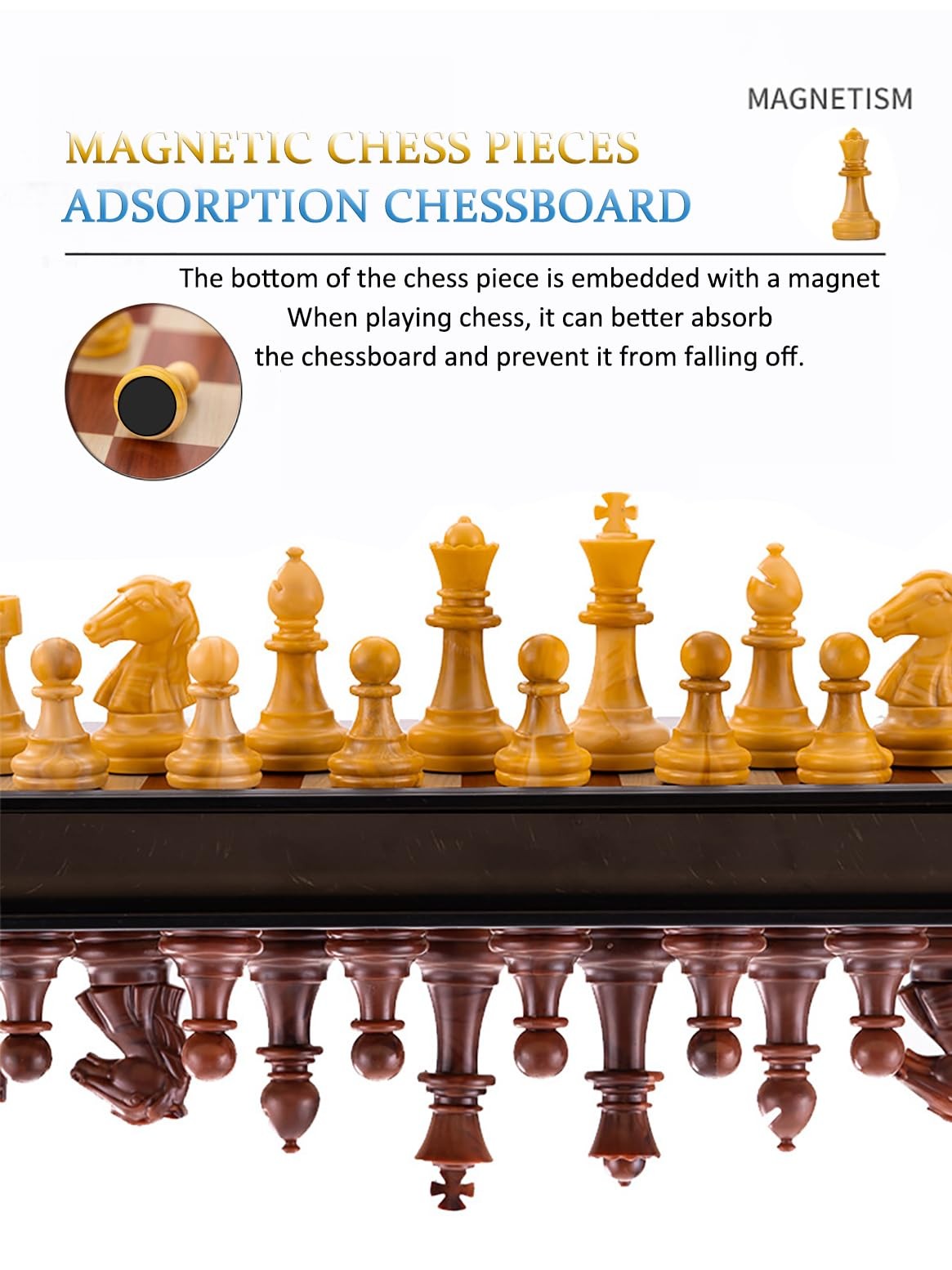 Chess Sets Magnetic Board Games – 9.5 Inches Travel Standard, Wooden-style