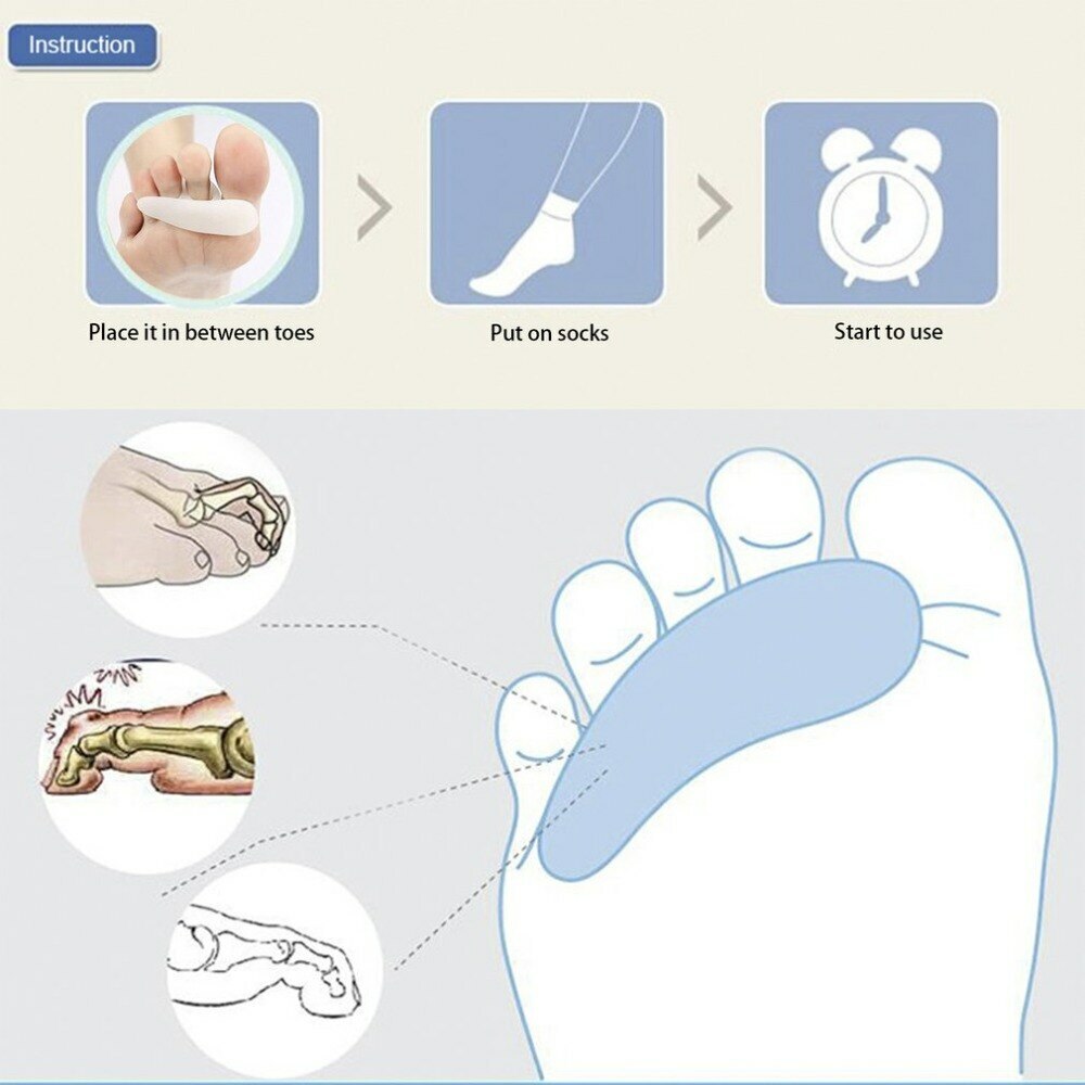 Silicone Gel Hammer Toe Straightener For Curled Toes or Bent Toes 2 PC UK SELLER