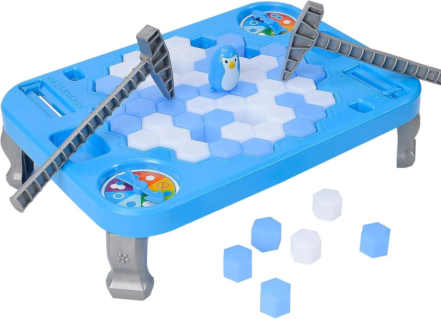 SS Save Penguin On Ice Game, Trap Break Block Rectangle, Blue