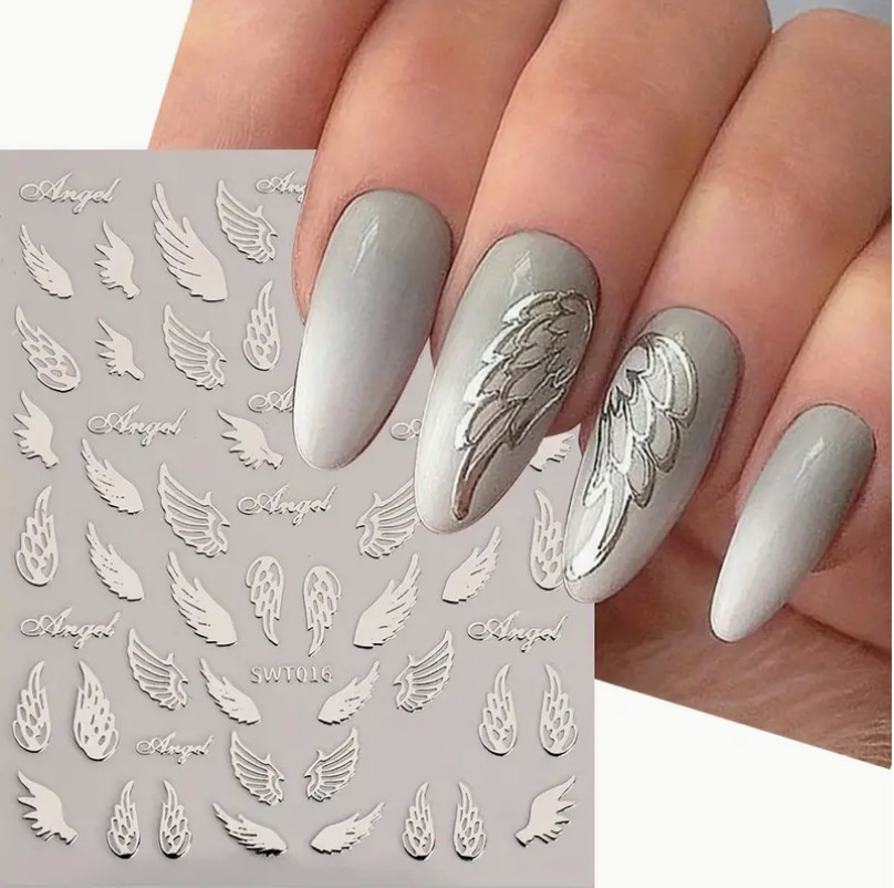 Nail Art Stickers Silver Self Adhesive Strip Wrap Decal Decor Design Transfer 3D