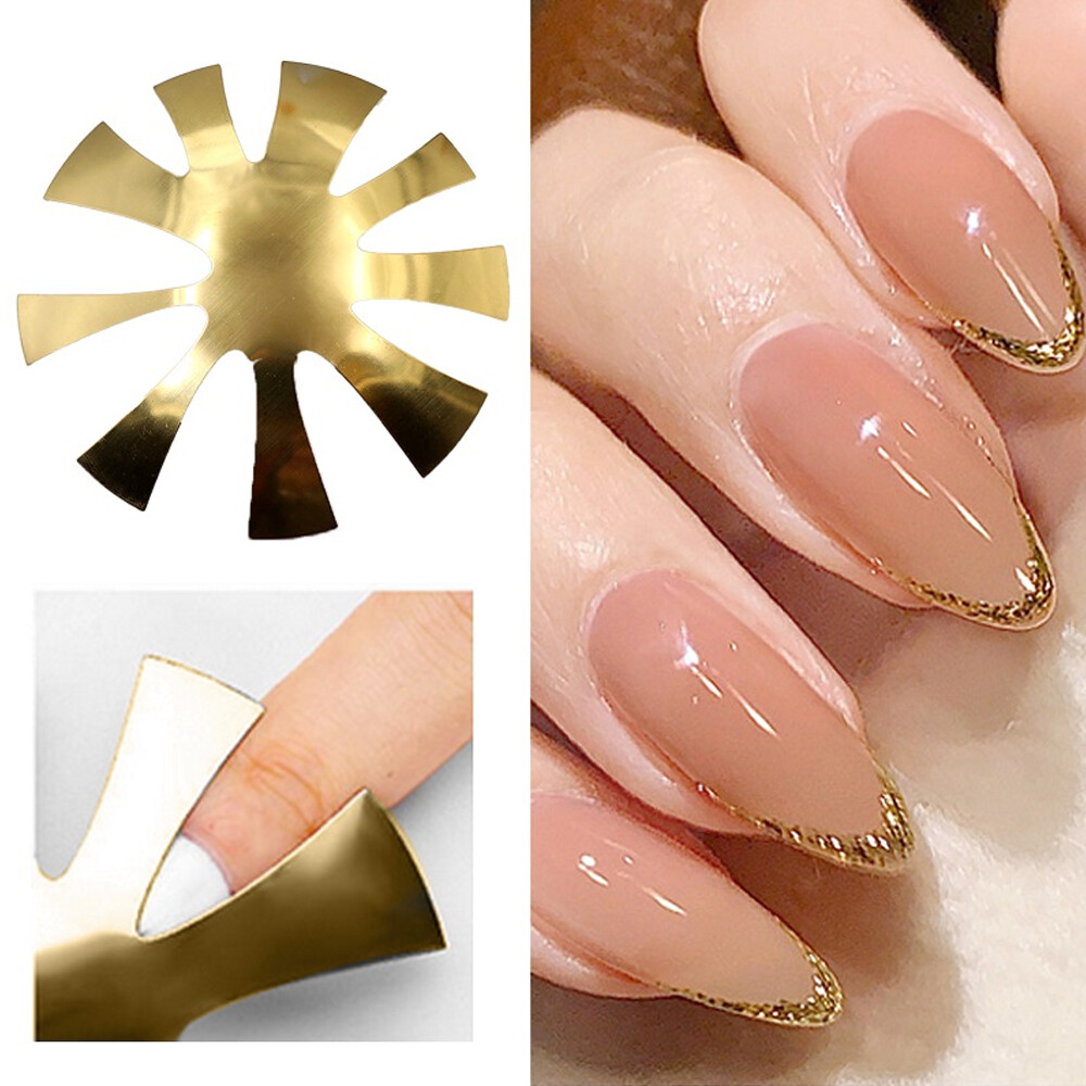9 Sizes V-Shaped Triangle Nail Cutter French Manicure Nail Deep Steel Plate Tool