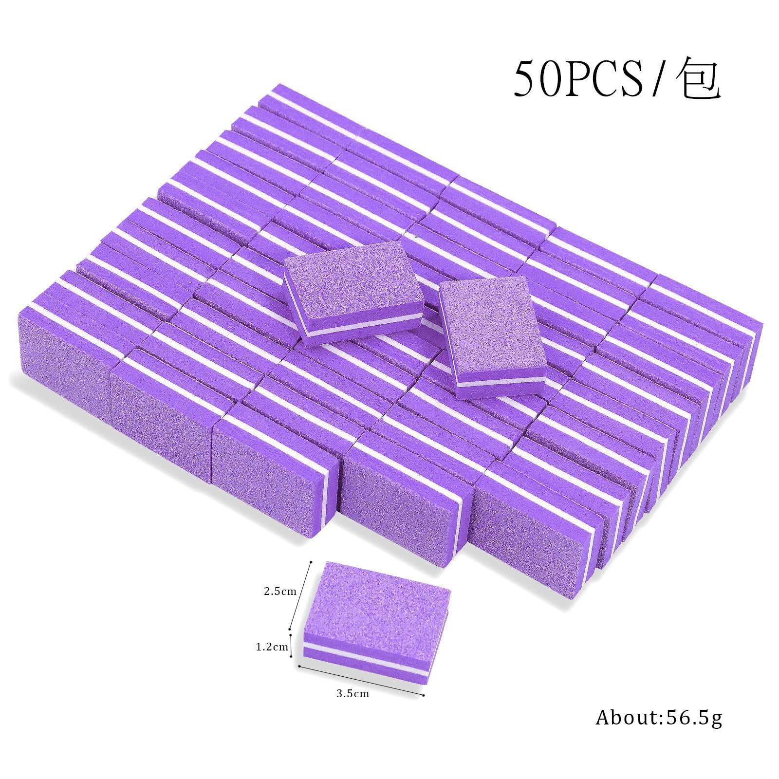 50Pcs Mini Nail Buffer Blocks 180/100 Grit Durable Nail Sanding Blocks Nail Tool