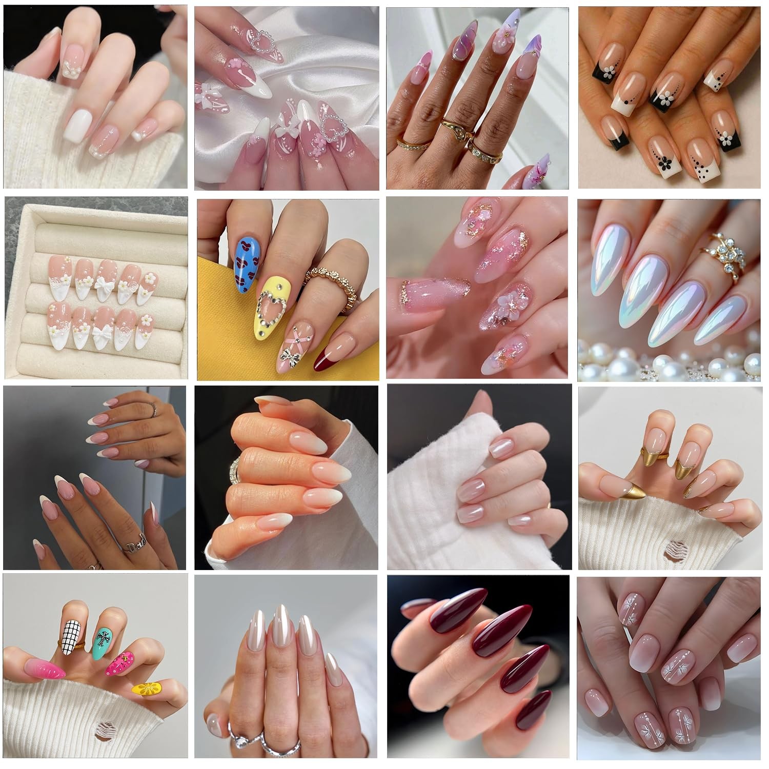 Matte Shimmer Full Cover Reusable Press On Acrylic Nails