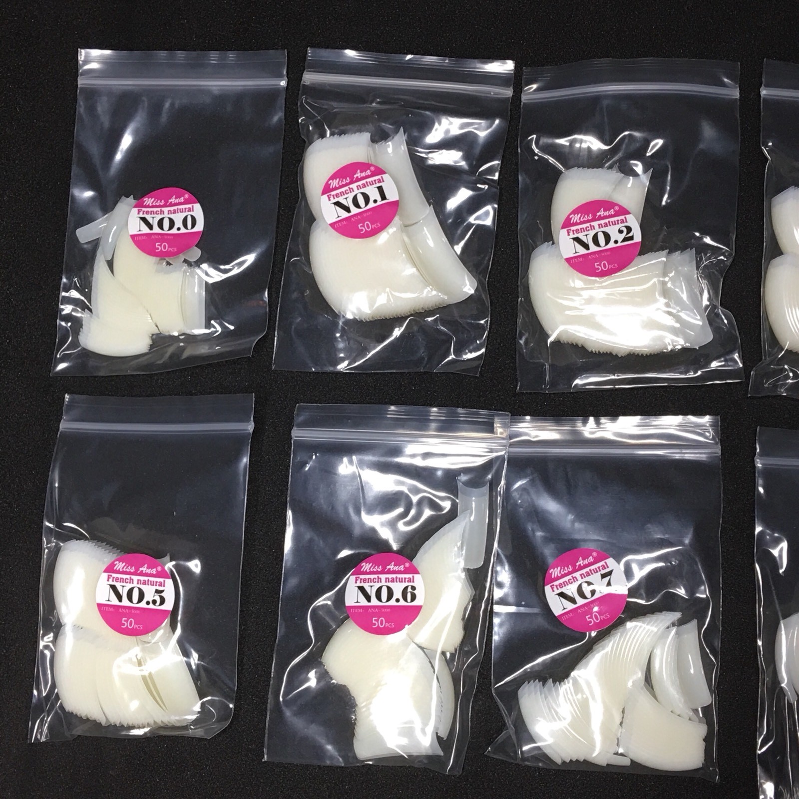 500 PCS FALSE ACRYLIC FRENCH NATURAL MISS ANA NAIL TIPS | US SELLER