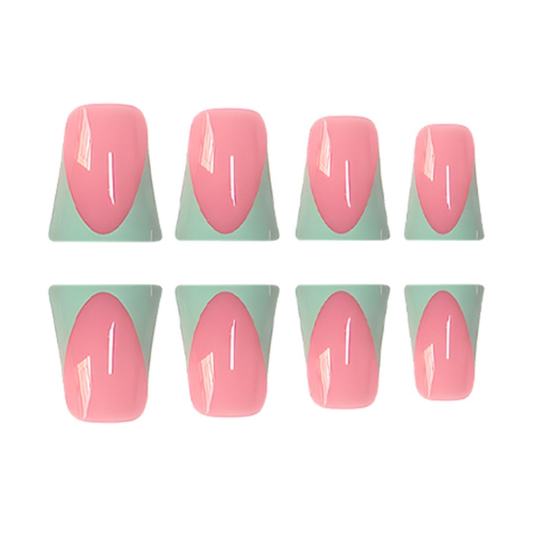 Nude Pink Mint Green French Style Press On Nails Wholesale