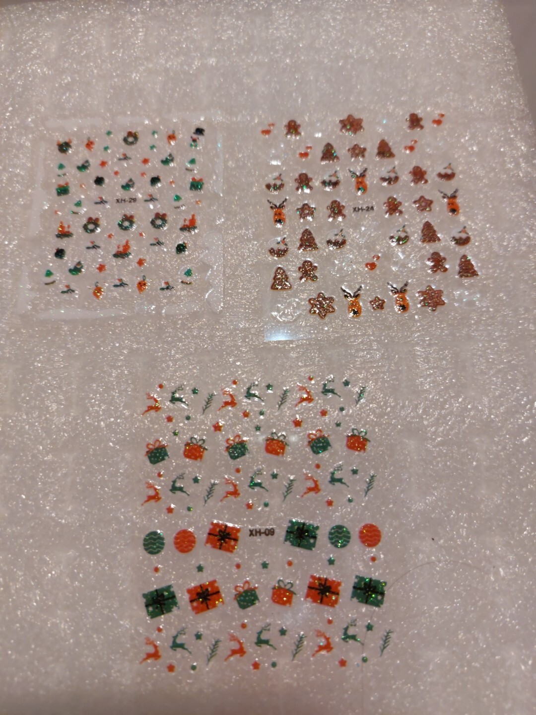 3 X Small Sheets Of Christmas Nail Art Stickers (Dn161) New