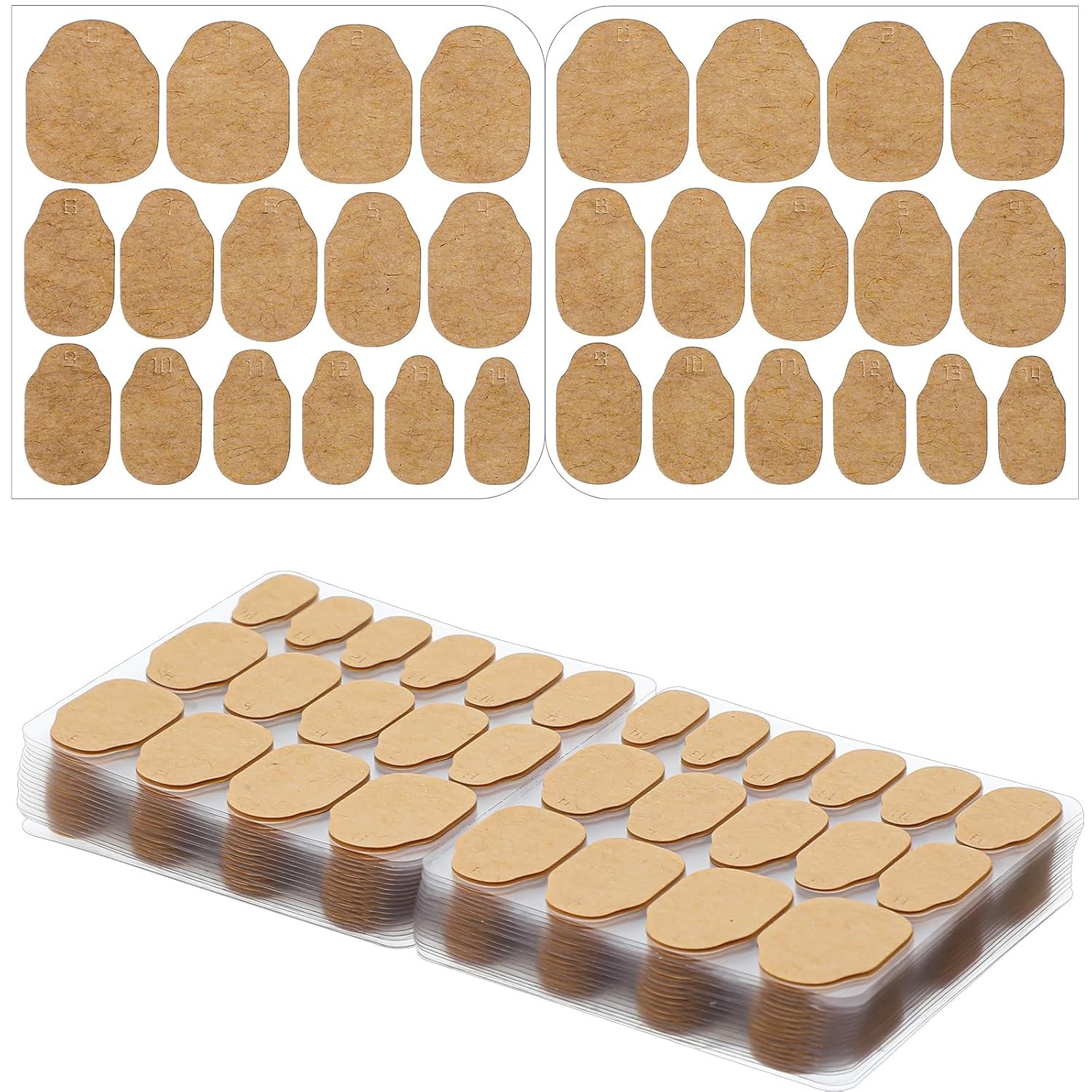 Ymapinc 600PCS Ultra-Thin Nail Adhesive Tabs, 3 Sizes Waterproof Breathable
