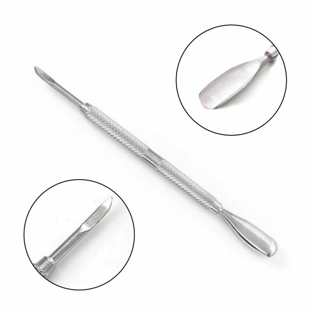 Nail Art Cuticle Pusher Spoon Remover Manicure Pedicure Tool L Stainless Steel