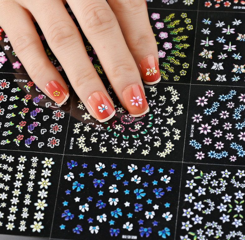 30PCS Manicure Daisy Flower Blossom Decal 3D Nail Sticker Decor Slider DIY NH9