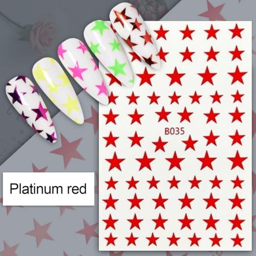 Star Nail Stickers 8 Colors Star Nail Art Stickers Gold Silver Regular Vbn-14