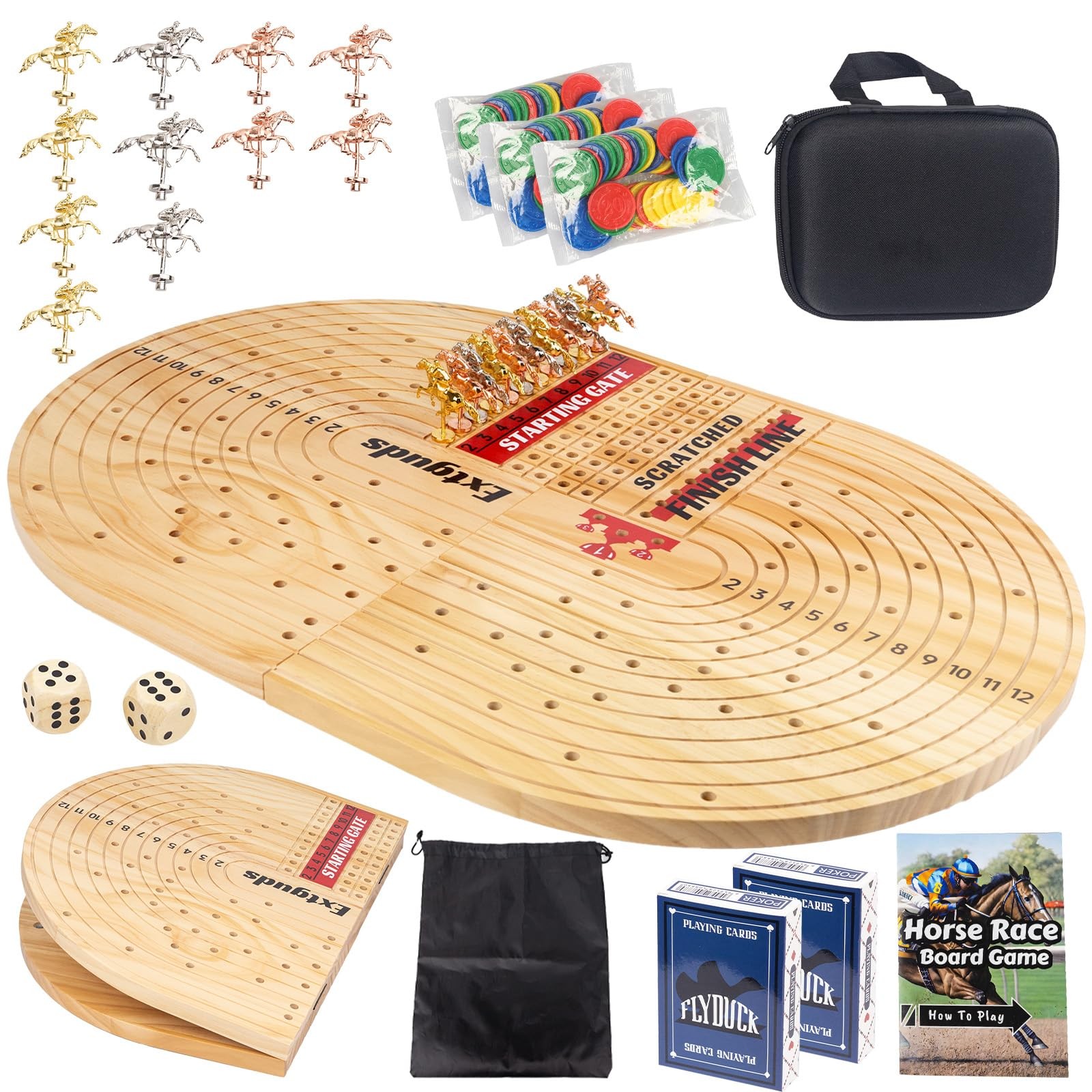 24.8in Wood Horse Race 16.5 inches (W) x 24.8 (L) x 0.1 (H)