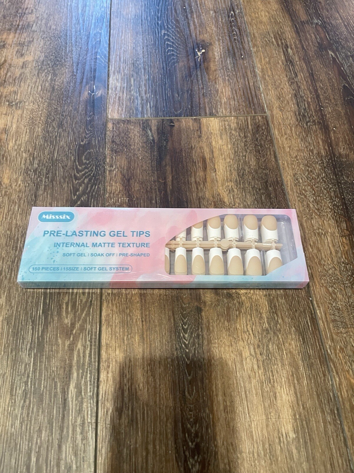 Misssix French Gel Nail Tips, 150 Pieces, Long Square Pink, No Need To File Tips