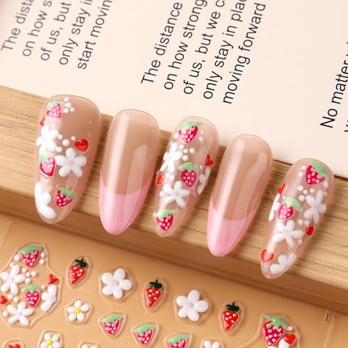 Spring Summer Flower Nails Stickers Decals Bee Butterfly Nails Art Bee Flower