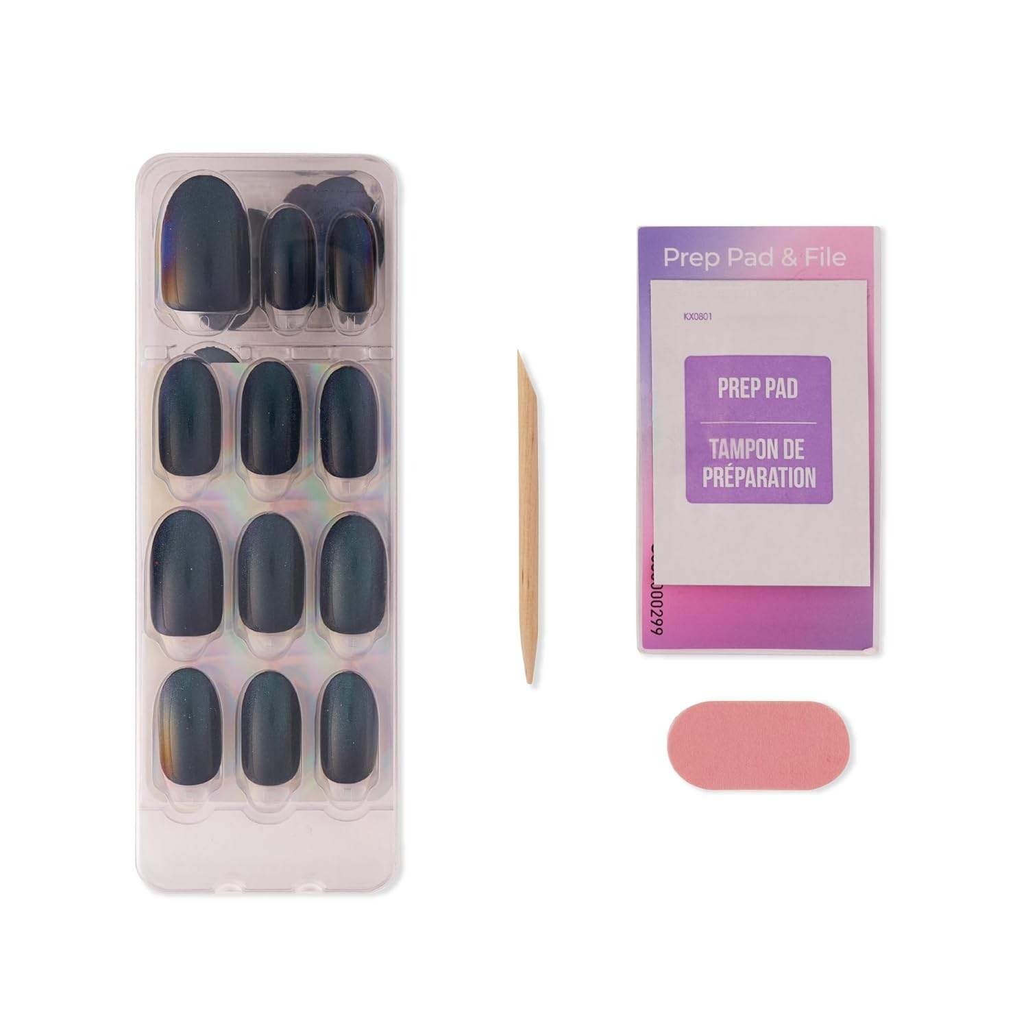 2 pack Kiss imPRESS Color FX Press-On Nails Purple Green Iridescent Free Mind