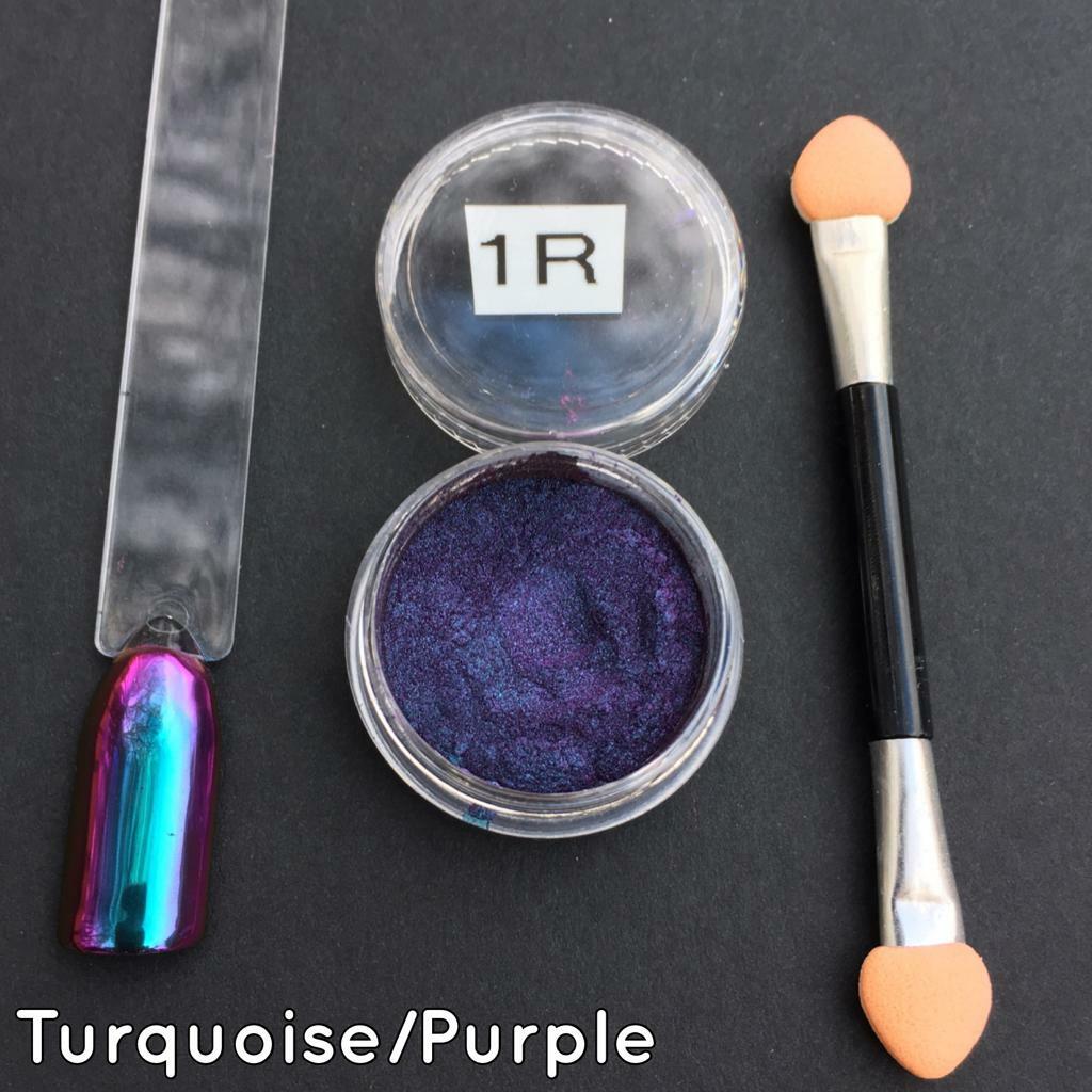 Chameleon Nail Chrome Powder Multi Colour Shifting Mirror Changing Blue Green 1R