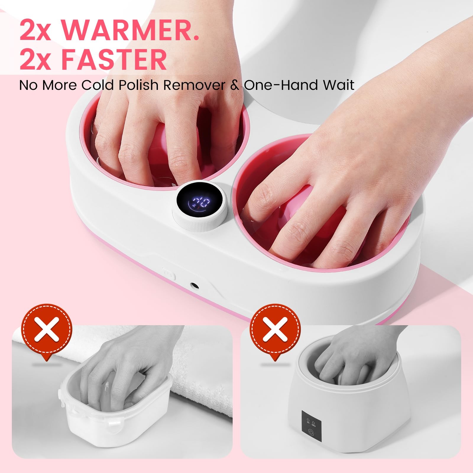 Rosiour Pink Heated Nail Soaking Bowl