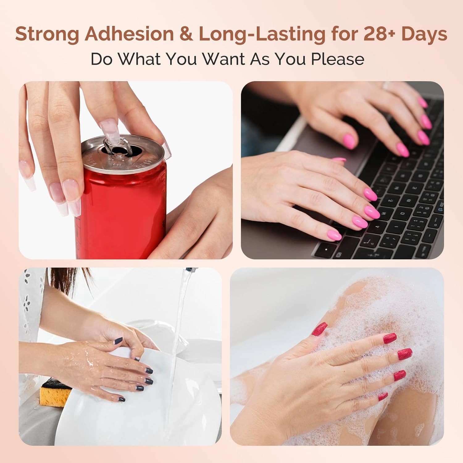 9 in 1 No TPO Gel Nail Glue for False Nail Tips, 2Pcs*15Ml Long Lasting