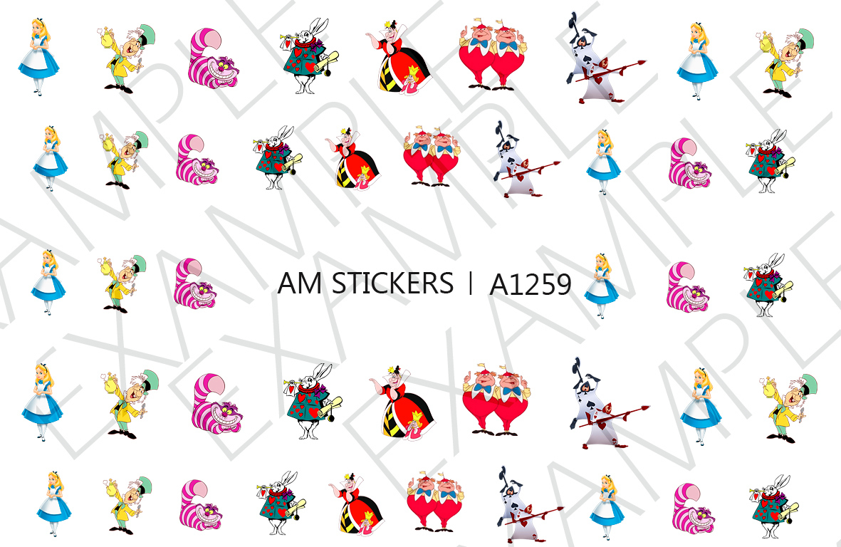 Alice in Wonderland Nail Art Stickers Transfers Decals Set of 43 – A1259